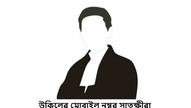 উকিলের মোবাইল নম্বর সাতক্ষীরা