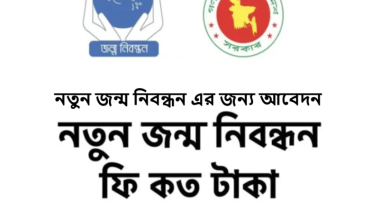 নতুন জন্ম নিবন্ধন এর জন্য আবেদন