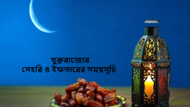 যুক্তরাজ্যের সেহরি ও ইফতারের সময়সূচি